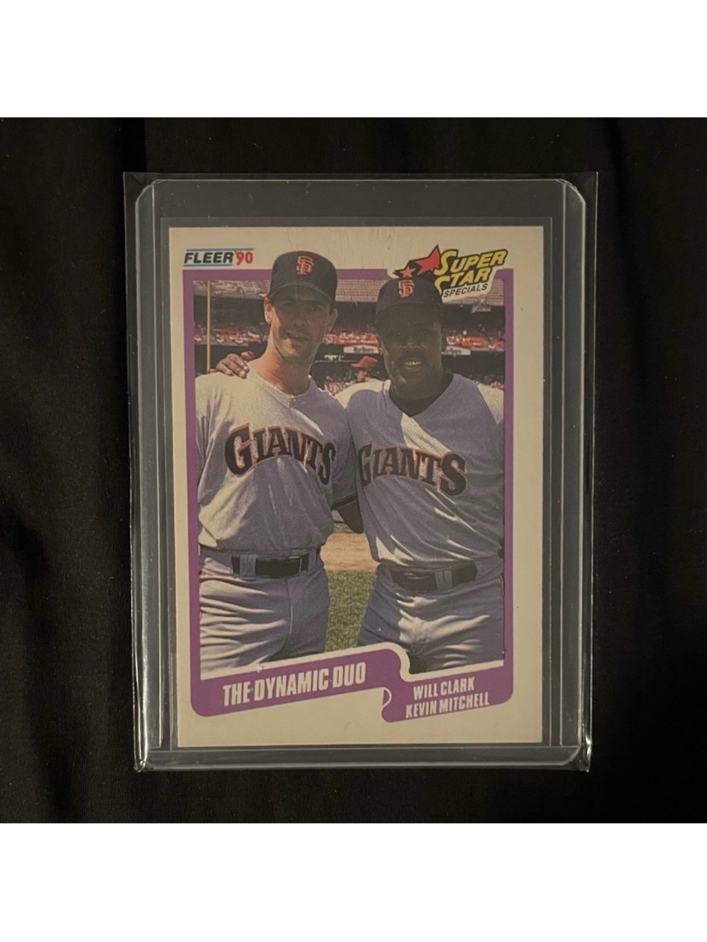 San Francisco Giants 1990 Fleer 637 Will Clark + Kevin Mitchell DYNAMIC DUO Card